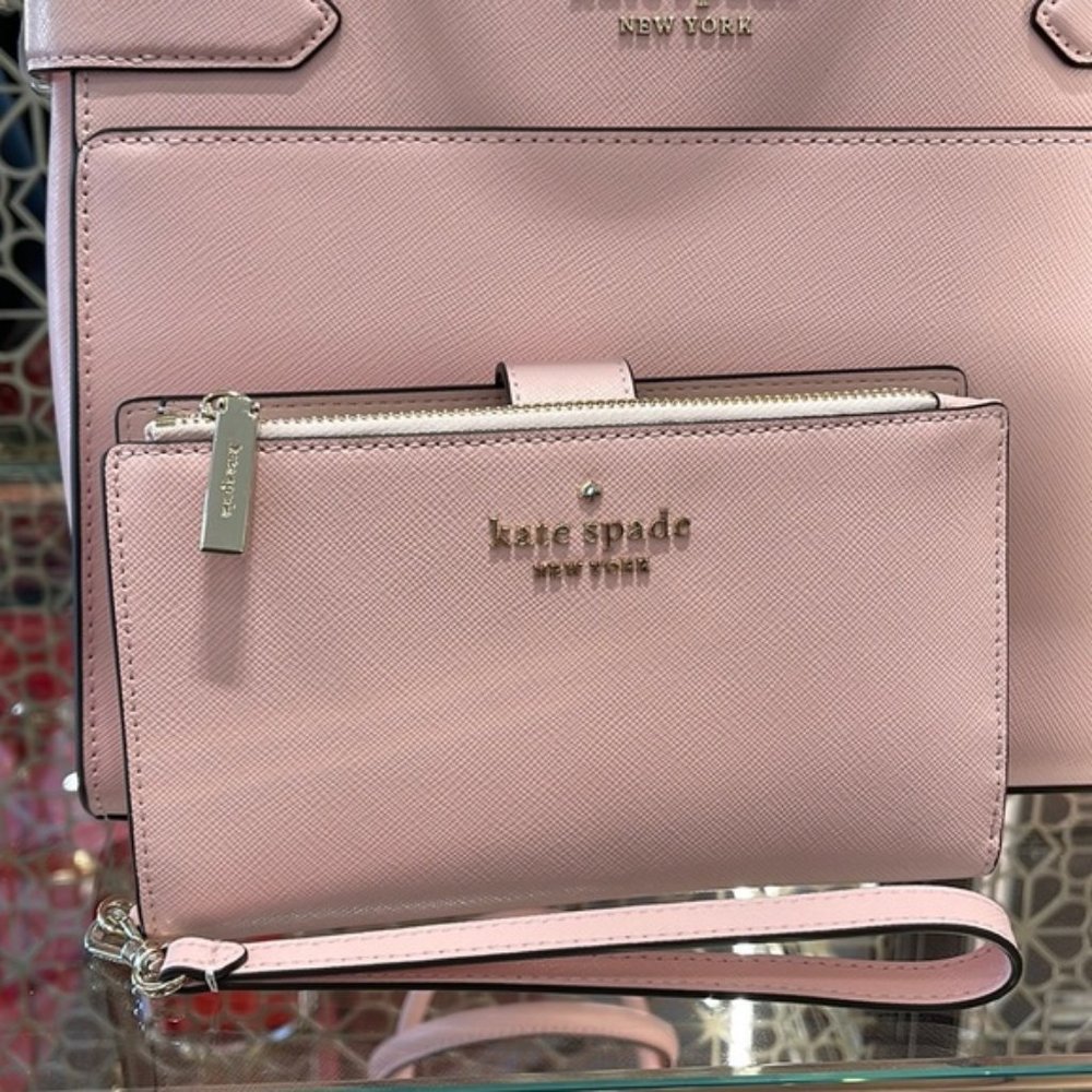 Kate Spade Staci Phone Wallet Wristlet Chalk Pink - Picture 3 of 16